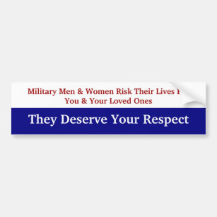 KRW Respect Our Military Bumper Sticker