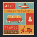 KRW Retro Summer Vacation Travel Poster<br><div class="desc">KRW Retro Summer Vacation Travel</div>