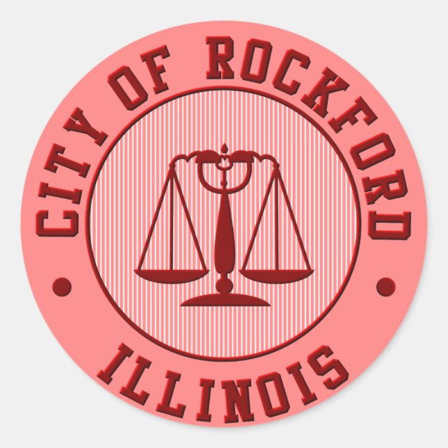 KRW Rockford Peach Baseball Team Classic Round Sticker (Front)