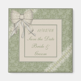 KRW Sage Green Custom Save the Date Wedding Magnet