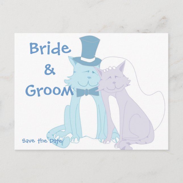 KRW Save the Date Cats Custom Wedding Card (Front)