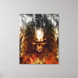 KRW Smouldering Skull Wrapped Canvas Art