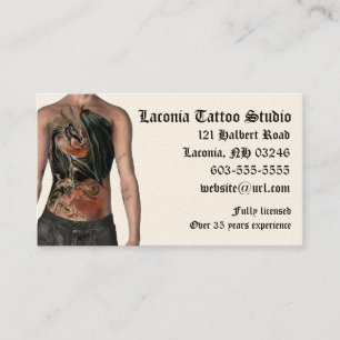 KRW Tattoo Studio Custom Business Card