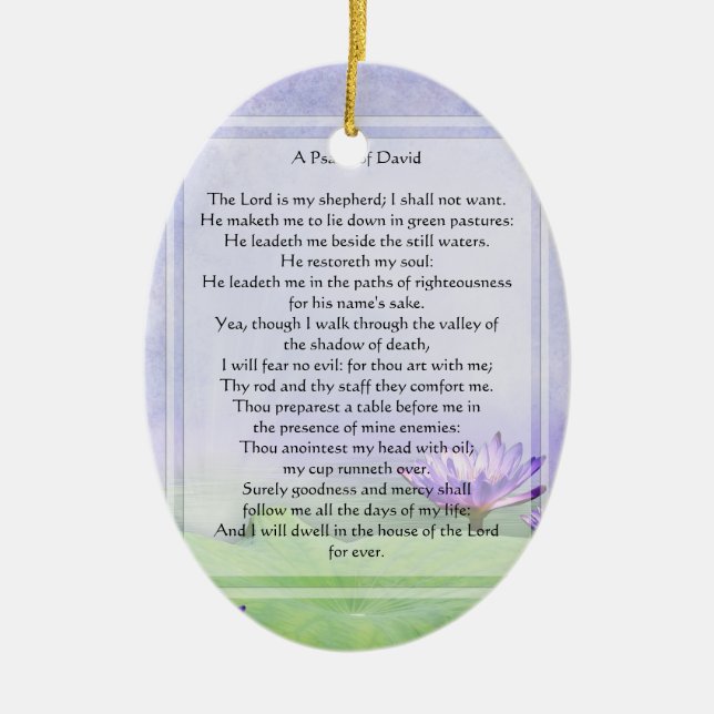 KRW The Lord is My Shepherd Psalm 23 Ornament (Front)