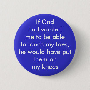 KRW Touch My Toes Funny 2 Inch Round Button