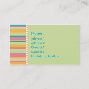 KRW Tropical Stripe Custom Business Card