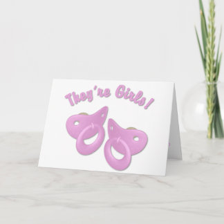 KRW Twin Girl Pacifier Baby Shower Invitation