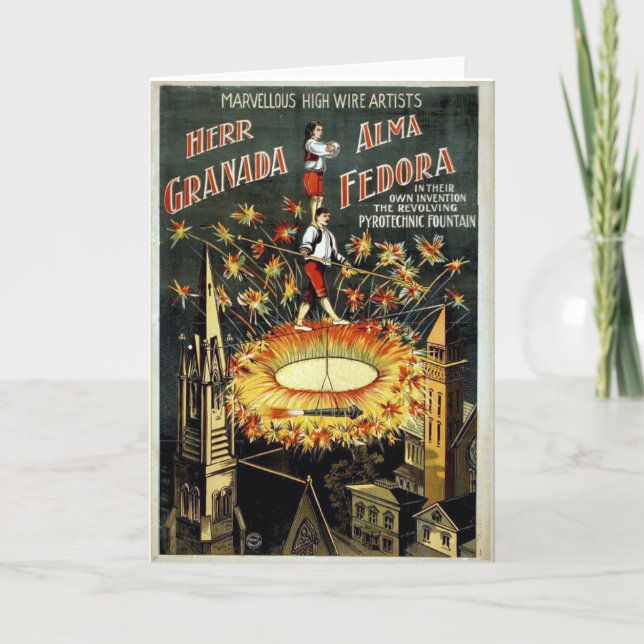 KRW Vintage Circus Poster Card - Customized (Front)