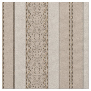 KRW Vintage Elegant Beige Scroll Stripe Fabric