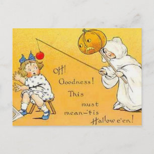 KRW Vintage Halloween Children Postcard
