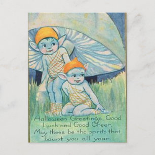 KRW Vintage Halloween Good Luck Spirits Card