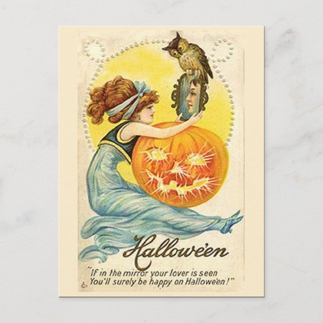 KRW Vintage Halloween Holiday Postcard (Front)