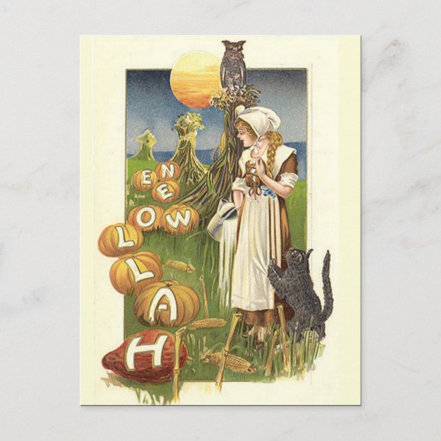 KRW Vintage Halloween Postcard (Front)