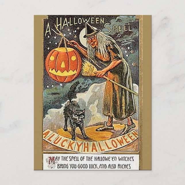KRW Vintage Halloween Postcard (Front)