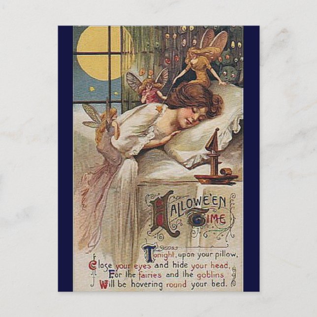 KRW Vintage Halloween Time Postcard (Front)