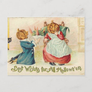 KRW Vintage Halloween Wishes Postcard