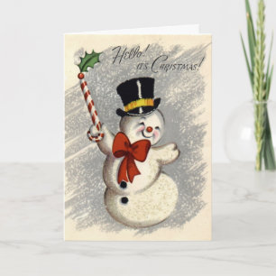 KRW Vintage Happy Snowman carte de Noël