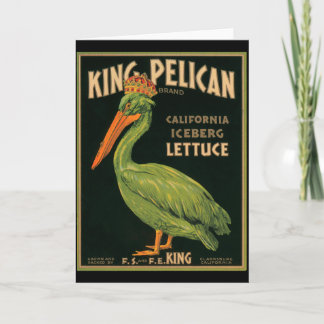 KRW Vintage King Pelican Lettuce Crate Label Card