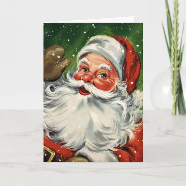 KRW Vintage Santa Claus Christmas Card | Zazzle