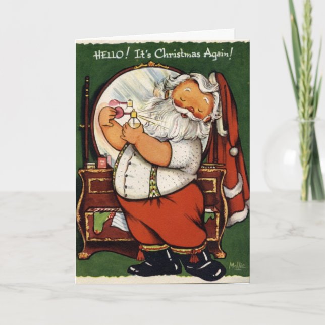 KRW Vintage Santa Prepares Card - Customized (Front)