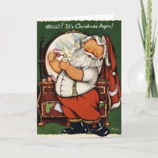 KRW Vintage Santa Prepares Card - Customized