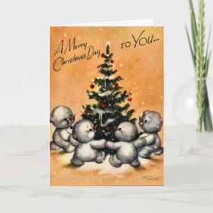 KRW Vintage Snowman Family Card - Customized