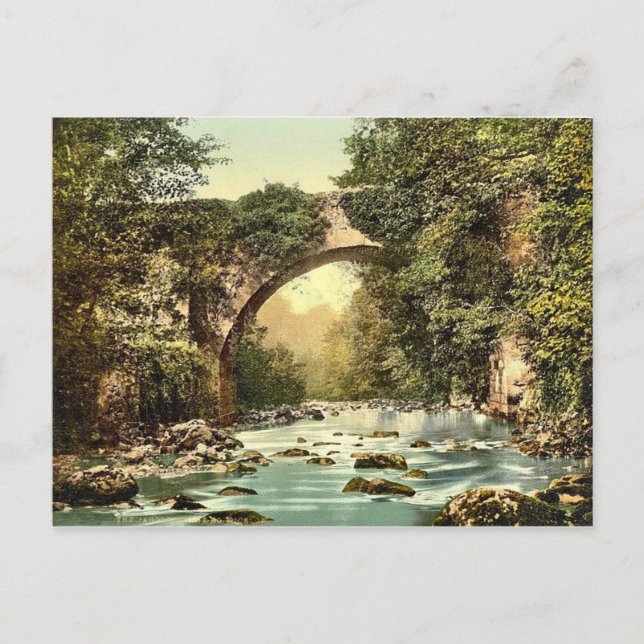 KRW Vintage The Dargle Bridge County Wicklow Postcard (Front)