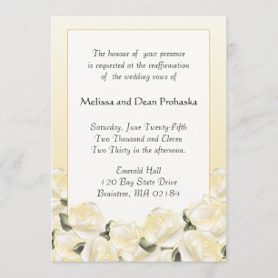 KRW White Rose Custom Vow Renewal Invitation