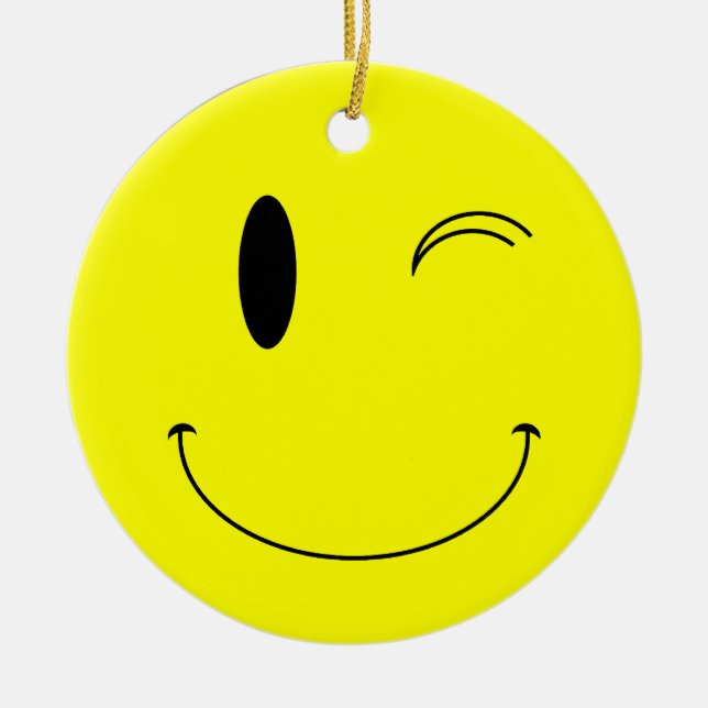 KRW Winking Smile Face Double Sided Ornament (Front)