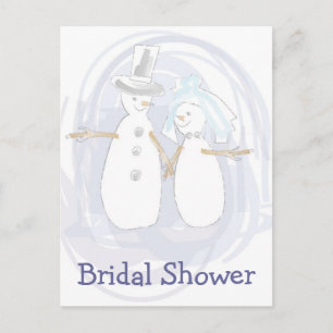KRW Winter Snowmen Custom Shower Invitation Postcard