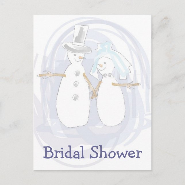 KRW Winter Snowmen Custom Shower Invitation Postcard (Front)