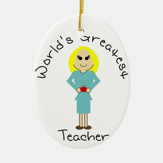 KRW World's Greatest Teacher Ornament (Front)