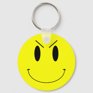 KRW Yellow Evil Face Keychain