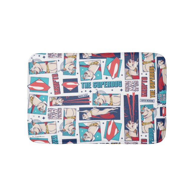 Krypto Comic Panel Pattern Bath Mat (Front)