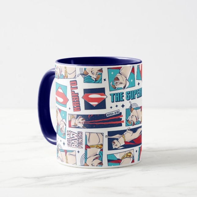 Krypto Comic Panel Pattern Mug (Front Left)