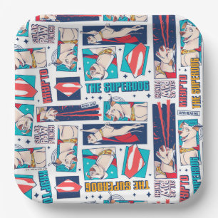 Krypto Comic Panel Pattern Paper Plate