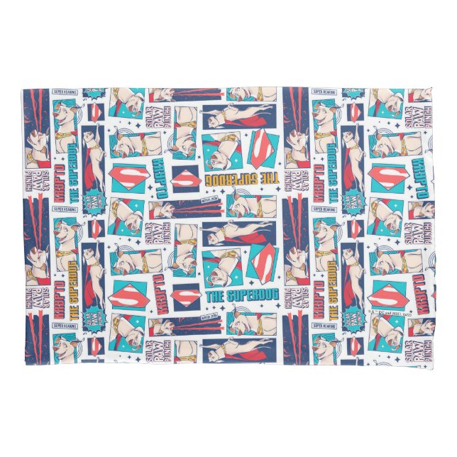 Krypto Comic Panel Pattern Pillowcase (Front)