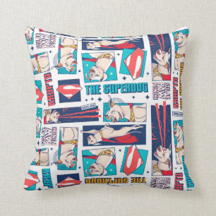 Krypto Comic Panel Pattern Throw Pillow