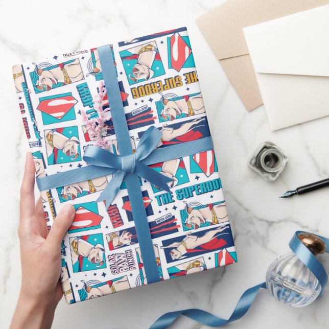 Krypto Comic Panel Pattern Wrapping Paper (Gifting)