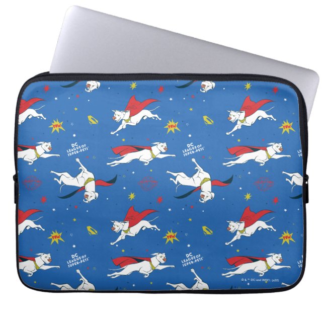 Krypto Flying Pattern Laptop Sleeve (Front)