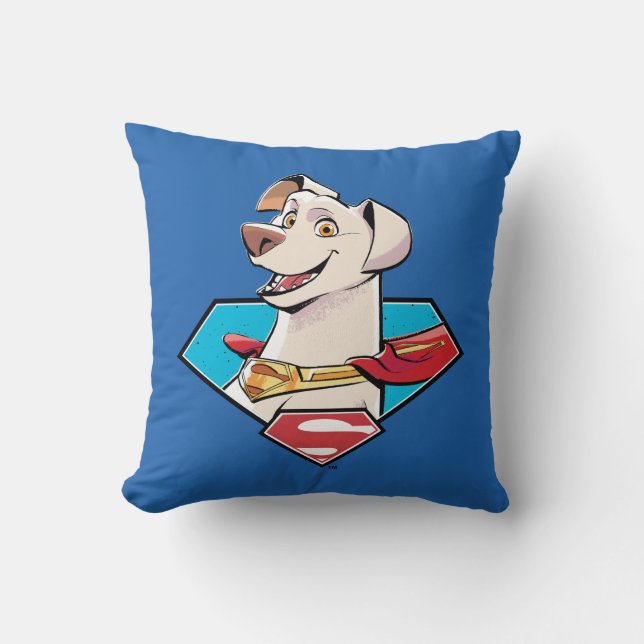 Krypto S-Shield Graphic Throw Pillow (Front)