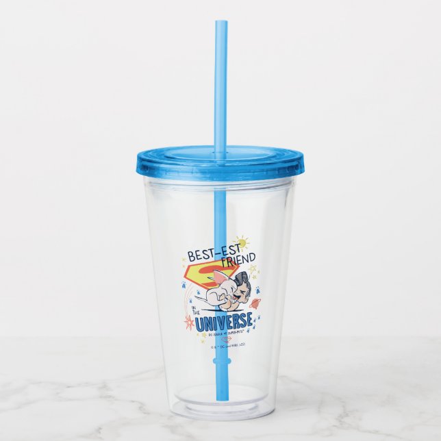 Krypto & Superman: Best-est Friend in the Universe Acrylic Tumbler (Front)