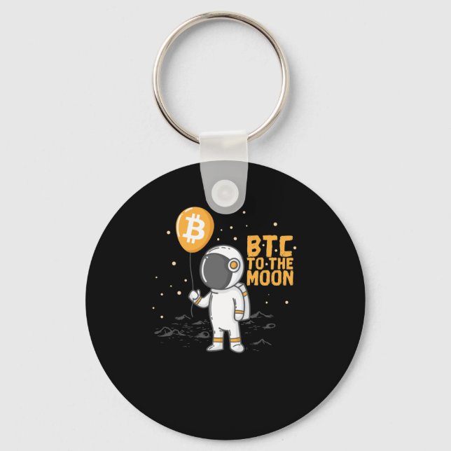 Kryptowährung Bitcoin Astronaut BTC to The Moon Keychain (Front)