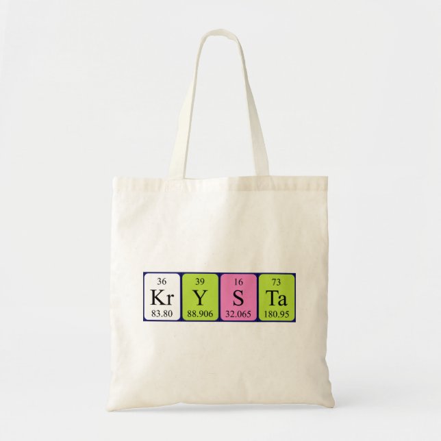 Krysta periodic table name tote bag (Front)