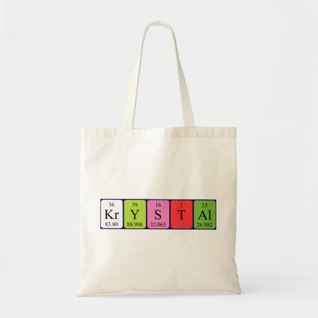Krystal periodic table name tote bag (Front)