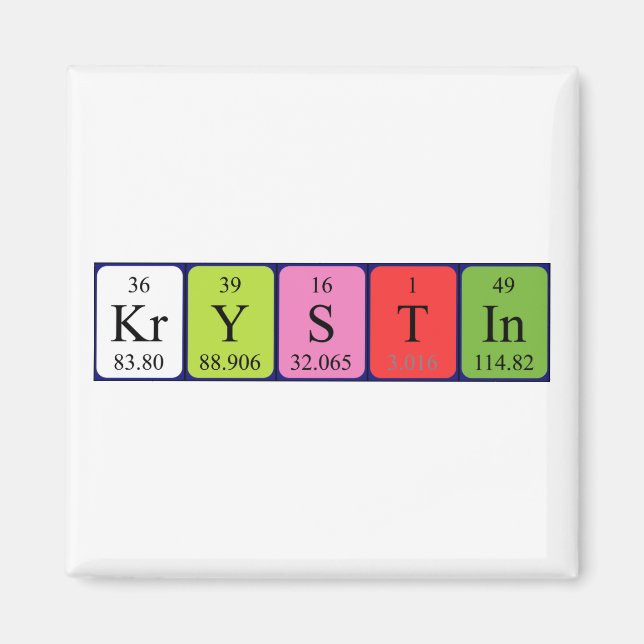Krystin periodic table name magnet (Front)