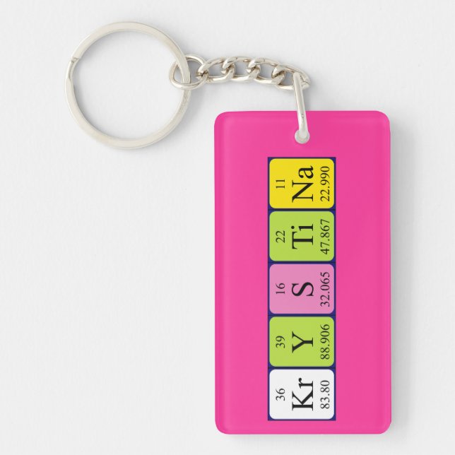 Krystina periodic table name keyring (Front)