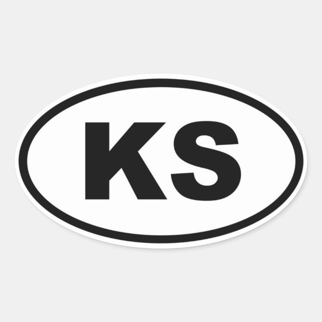 KS Kansas Oval Sticker (Front)