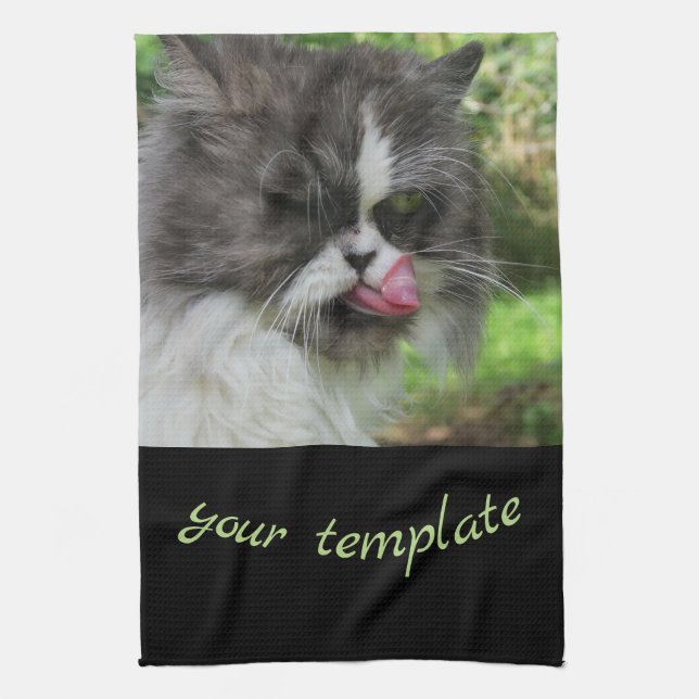 ktchen,holiday, home, text, ,funny cat kitchen towel (Vertical)