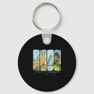 Ku Azerijan Traveling Trip Brushstroke Souvenir Va Keychain